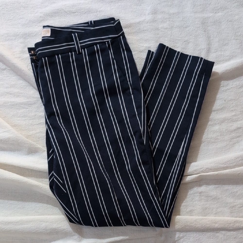 Michael Kors Navy And White Striped Pants